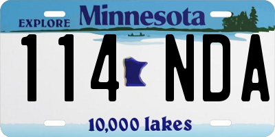 MN license plate 114NDA