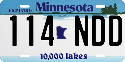 MN license plate 114NDD