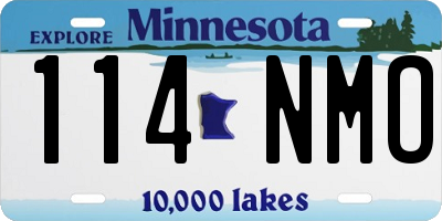 MN license plate 114NMO