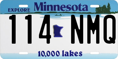 MN license plate 114NMQ
