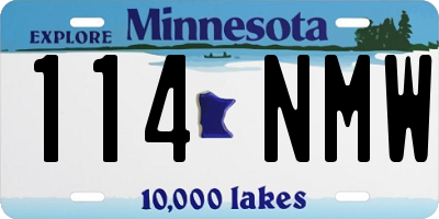 MN license plate 114NMW