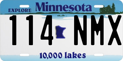 MN license plate 114NMX