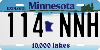 MN license plate 114NNH
