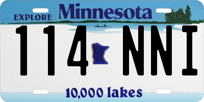 MN license plate 114NNI