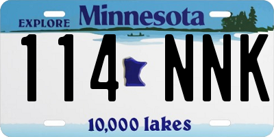 MN license plate 114NNK