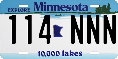 MN license plate 114NNN
