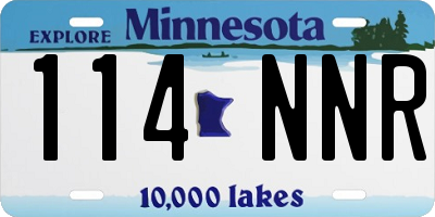 MN license plate 114NNR