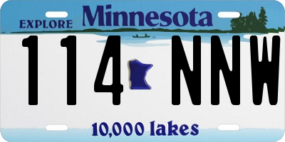 MN license plate 114NNW
