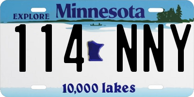 MN license plate 114NNY