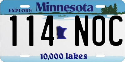 MN license plate 114NOC