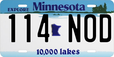 MN license plate 114NOD