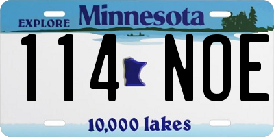 MN license plate 114NOE