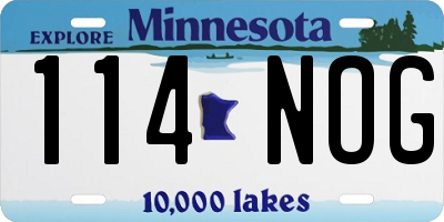 MN license plate 114NOG