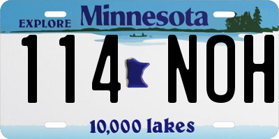 MN license plate 114NOH