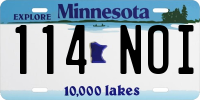 MN license plate 114NOI