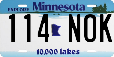 MN license plate 114NOK
