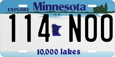 MN license plate 114NOO