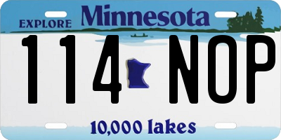 MN license plate 114NOP