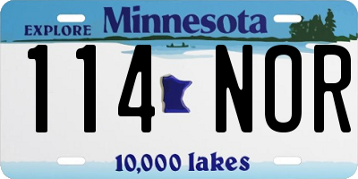 MN license plate 114NOR