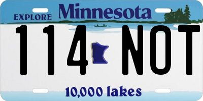 MN license plate 114NOT