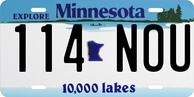 MN license plate 114NOU