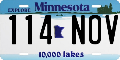 MN license plate 114NOV