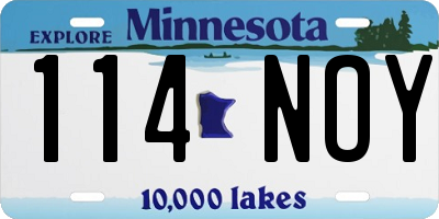 MN license plate 114NOY