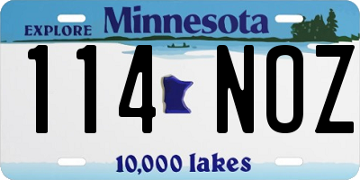 MN license plate 114NOZ