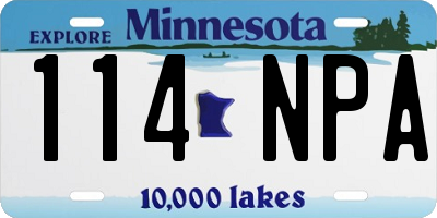 MN license plate 114NPA