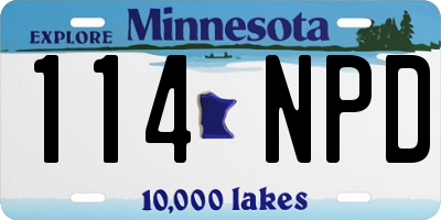 MN license plate 114NPD