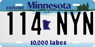MN license plate 114NYN