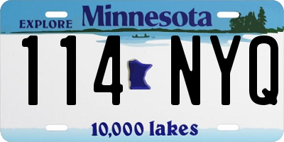 MN license plate 114NYQ