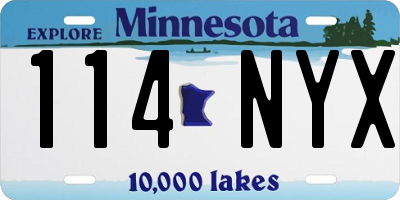 MN license plate 114NYX