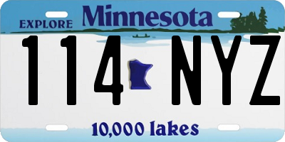 MN license plate 114NYZ