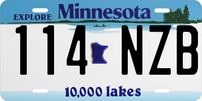 MN license plate 114NZB