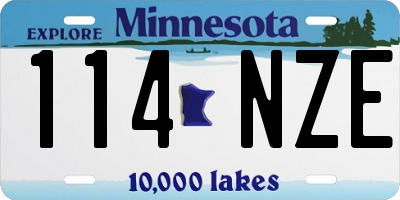 MN license plate 114NZE