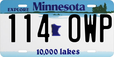 MN license plate 114OWP