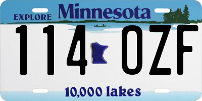 MN license plate 114OZF