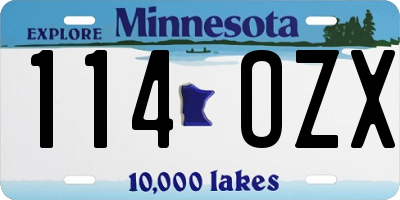MN license plate 114OZX