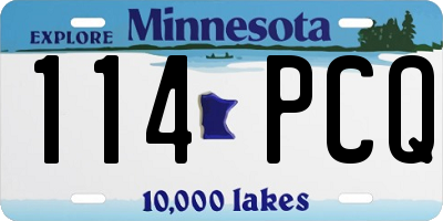 MN license plate 114PCQ