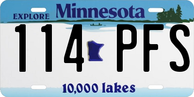 MN license plate 114PFS