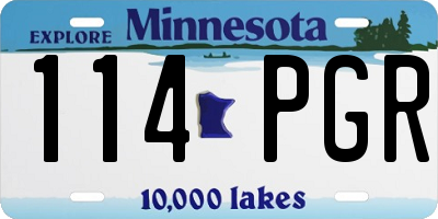 MN license plate 114PGR