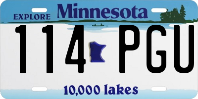 MN license plate 114PGU