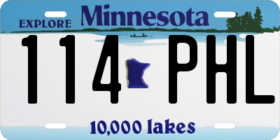 MN license plate 114PHL