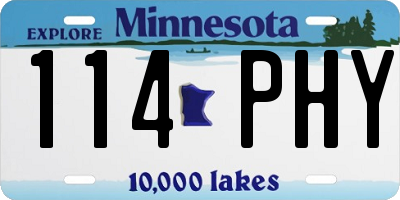 MN license plate 114PHY