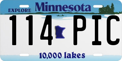 MN license plate 114PIC
