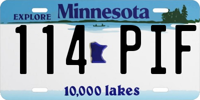 MN license plate 114PIF
