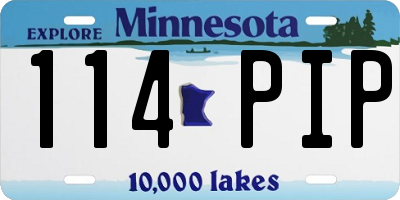 MN license plate 114PIP