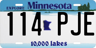 MN license plate 114PJE
