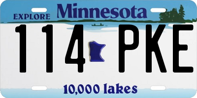 MN license plate 114PKE